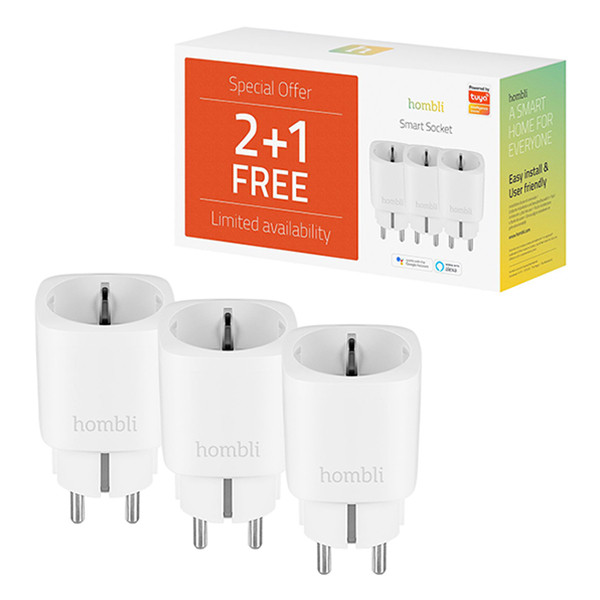 Hombli Smart Plug met energiemeter | Wit | 3 stuks  LHO00066 - 1