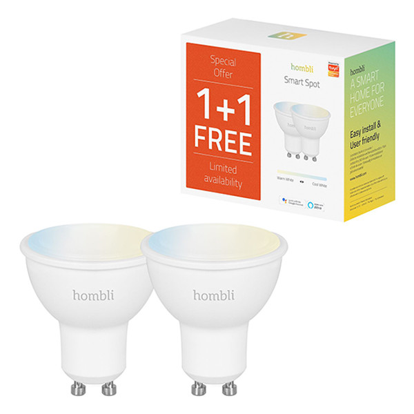 Hombli Smart Spot GU10 | Instelbaar wit | 4.5W | 2700K-6500K | 2 stuks  LHO00064 - 1