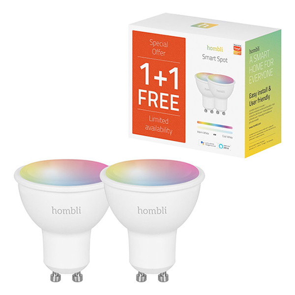 Hombli Smart Spot GU10 | RGBWW | 5W | RGB + 2700-6500K | 2 stuks  LHO00065 - 1