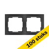 Aanbieding: 100x Afdekraam 2-voudig E1 Mat Zwart LIO00473 - 1