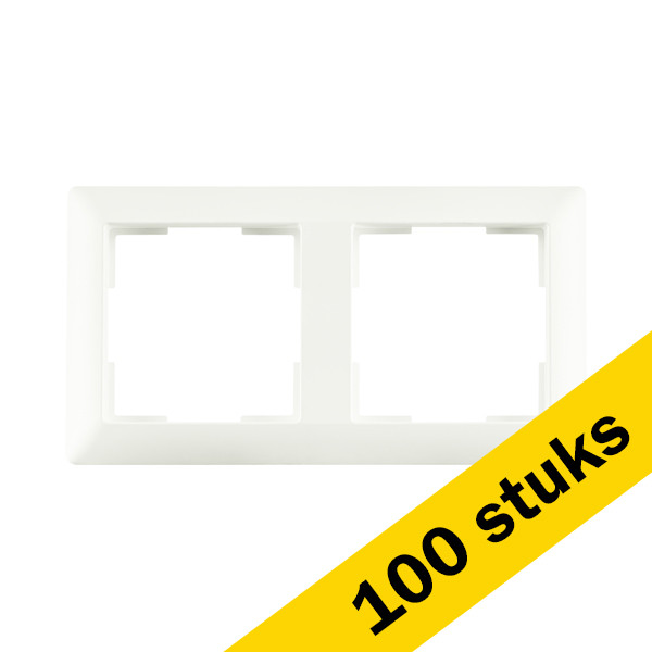Aanbieding: 100x Afdekraam 2-voudig J1 Mat Alpin Wit LIO00221 - 1