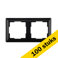 Aanbieding: 100x Afdekraam 2-voudig J1 Mat Zwart LIO00236