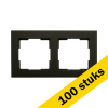 Aanbieding: 100x Afdekraam 2-voudig V1 Mat Zwart LIO00281 - 1