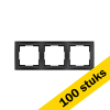 Aanbieding: 100x Afdekraam 3-voudig E1 Mat Zwart LIO00476 - 1