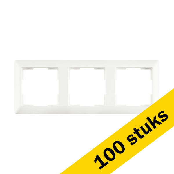 Aanbieding: 100x Afdekraam 3-voudig J1 Mat Alpin Wit LIO00224 - 1