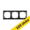 Aanbieding: 100x Afdekraam 3-voudig J1 Mat Zwart LIO00239 - 1