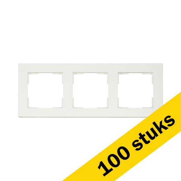 Aanbieding: 100x Afdekraam 3-voudig V1 Mat Alpin Wit LIO00269 - 1