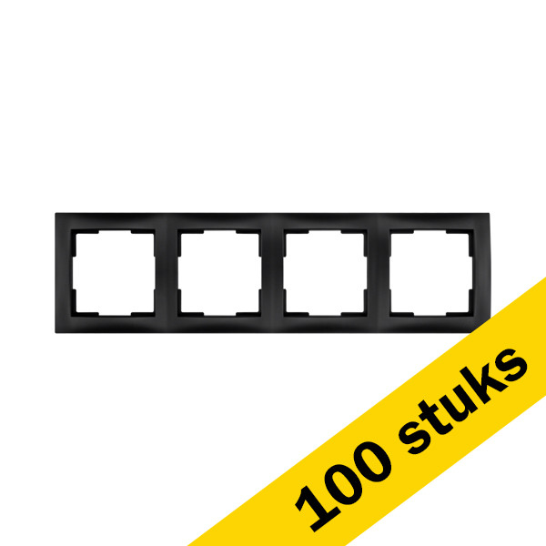 Aanbieding: 100x Afdekraam 4-voudig E1 Mat Zwart LIO00479 - 1