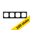 Aanbieding: 100x Afdekraam 4-voudig J1 Mat Zwart LIO00242 - 1