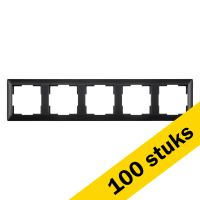 Aanbieding: 100x Afdekraam 5-voudig J1 Mat Zwart LIO00245