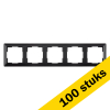 Aanbieding: 100x Afdekraam 5-voudig J1 Mat Zwart LIO00245 - 1