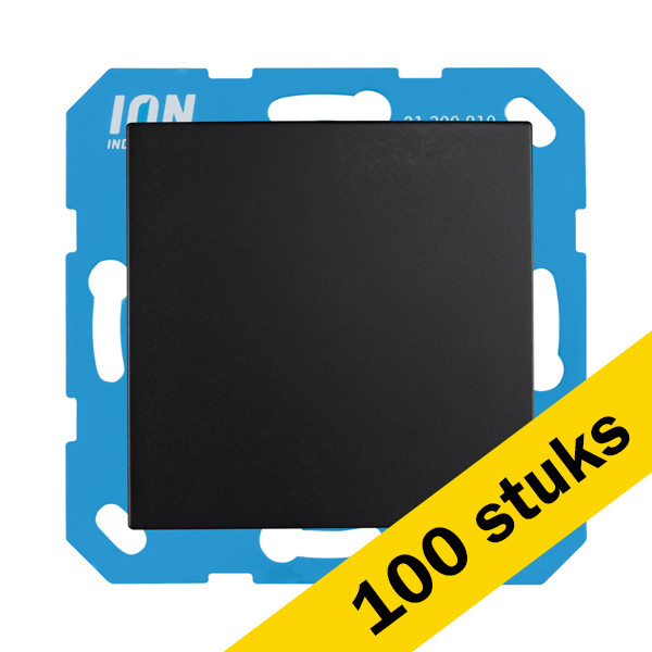 Aanbieding: 100x Blindplaat E1 Mat Zwart LIO00437 - 1