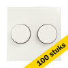 Aanbieding: 100x Centraalplaat Dimmerknop Duo E1 Mat Alpin Wit LIO00416 - 1