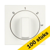 Aanbieding: 100x Centraalplaat met Draaiknop  3-standenschakelaar met Nulstand V1/J1 Mat Alpin Wit LIO00116 - 1