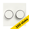 Aanbieding: 100x ION industries Centraalplaat dimmerknop duo V1/J1 | Alpin wit glanzend LIO00176 - 1