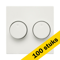 Aanbieding: 100x ION industries Centraalplaat dimmerknop duo V1/J1 | Alpin wit mat LIO00179