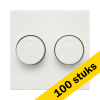 Aanbieding: 100x ION industries Centraalplaat dimmerknop duo V1/J1 | Alpin wit mat LIO00179 - 1