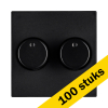 Aanbieding: 100x ION industries Centraalplaat dimmerknop duo V1/J1 | Mat zwart LIO00182 - 1