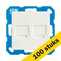 Aanbieding: 100x Modular Jack 2-voudig met Centraalplaat V1/J1 Alpin Wit LIO00122