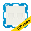 Aanbieding: 100x Modular Jack 2-voudig met Centraalplaat V1/J1 Mat Alpin Wit LIO00125 - 1