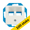 Aanbieding: 100x Modular Jack 30° 2-voudig met Centraalplaat E1 Alpin Wit LIO00368 - 1