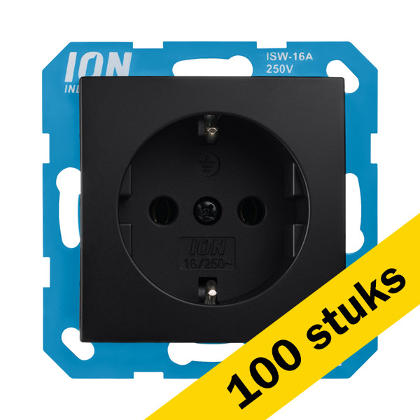 Aanbieding: 100x Wandcontactdoos RA E1 Mat Zwart LIO00311 - 1