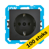 Aanbieding: 100x Wandcontactdoos RA V1/J1 Mat Zwart LIO00077 - 1