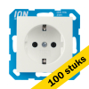 Aanbieding: 100x Wandcontactdoos RA met Aanraakbeveiliging E1 Alpin Wit LIO00314 - 1