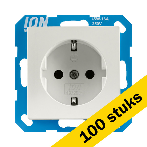 Aanbieding: 100x Wandcontactdoos RA met Aanraakbeveiliging V1/J1 Mat Alpin Wit LIO00083 - 1