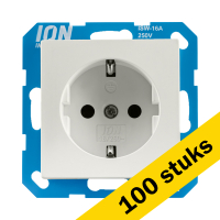 Aanbieding: 100x Wandcontactdoos RA met Aanraakbeveiliging V1/J1 Mat Alpin Wit LIO00083