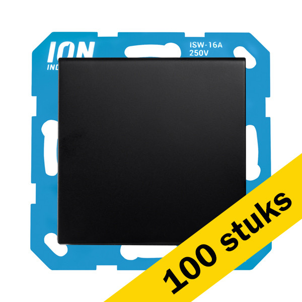 Aanbieding: 100x Wandcontactdoos RA met Klapdeksel en Aanraakbeveiliging E1 Mat Zwart LIO00347 - 1