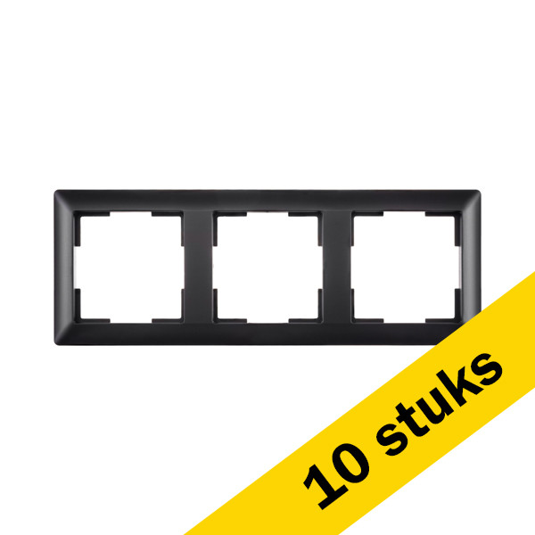 Aanbieding: 10x Afdekraam 3-voudig J1 Mat Zwart LIO00238 - 1