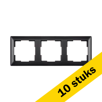 Aanbieding: 10x Afdekraam 3-voudig J1 Mat Zwart LIO00238