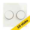 Aanbieding: 10x Centraalplaat Dimmerknop Duo E1 Alpin Wit LIO00412 - 1