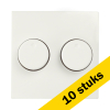 Aanbieding: 10x Centraalplaat Dimmerknop Duo E1 Mat Alpin Wit LIO00415 - 1