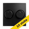 Aanbieding: 10x Centraalplaat Dimmerknop Duo E1 Mat Zwart LIO00418 - 1