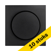 Aanbieding: 10x Centraalplaat Dimmerknop Enkelvoudig Serie E1 Mat Zwart LIO00409 - 1
