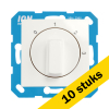 Aanbieding: 10x Centraalplaat met Draaiknop  3-standenschakelaar met Nulstand E1 Alpin Wit LIO00349 - 1