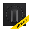 Aanbieding: 10x Centraalplaat met Draaiknop  3-standenschakelaar met Nulstand V1/J1 Mat Zwart LIO00118 - 1