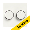 Aanbieding: 10x ION industries Centraalplaat dimmerknop duo V1/J1 | Alpin wit glanzend LIO00175 - 1