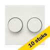 Aanbieding: 10x ION industries Centraalplaat dimmerknop duo V1/J1 | Alpin wit mat LIO00178 - 1