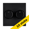 Aanbieding: 10x ION industries Centraalplaat dimmerknop duo V1/J1 | Mat zwart LIO00181 - 1