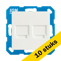 Aanbieding: 10x Modular Jack 2-voudig met Centraalplaat V1/J1 Alpin Wit LIO00121