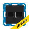 Aanbieding: 10x Modular Jack 2-voudig met Centraalplaat V1/J1 Mat Zwart LIO00127 - 1