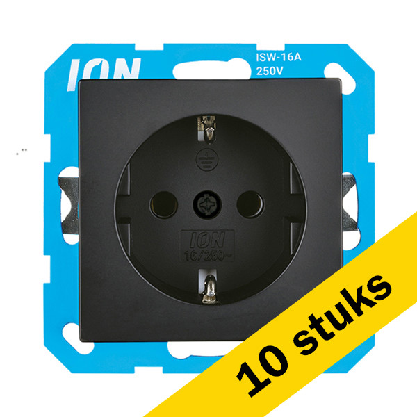 ION INDUSTRIES Aanbieding: 10x Wandcontactdoos RA V1/J1 Mat Zwart  LIO00076 - 1