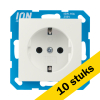 Aanbieding: 10x Wandcontactdoos RA met Aanraakbeveiliging E1 Alpin Wit LIO00313 - 1
