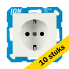 Aanbieding: 10x Wandcontactdoos RA met Aanraakbeveiliging E1 Mat Alpin Wit LIO00316 - 1