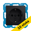 Aanbieding: 10x Wandcontactdoos RA met Aanraakbeveiliging E1 Mat Zwart LIO00319 - 1