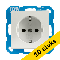 Aanbieding: 10x Wandcontactdoos RA met Aanraakbeveiliging V1/J1 Mat Alpin Wit LIO00082