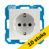 Aanbieding: 10x Wandcontactdoos RA met Aanraakbeveiliging V1/J1 Mat Alpin Wit LIO00082 - 1